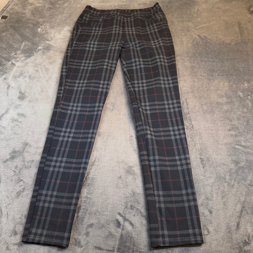 Sanctuary‎ Runway Legging Pants Womens Small Black Gray Plaid Faux Pockets